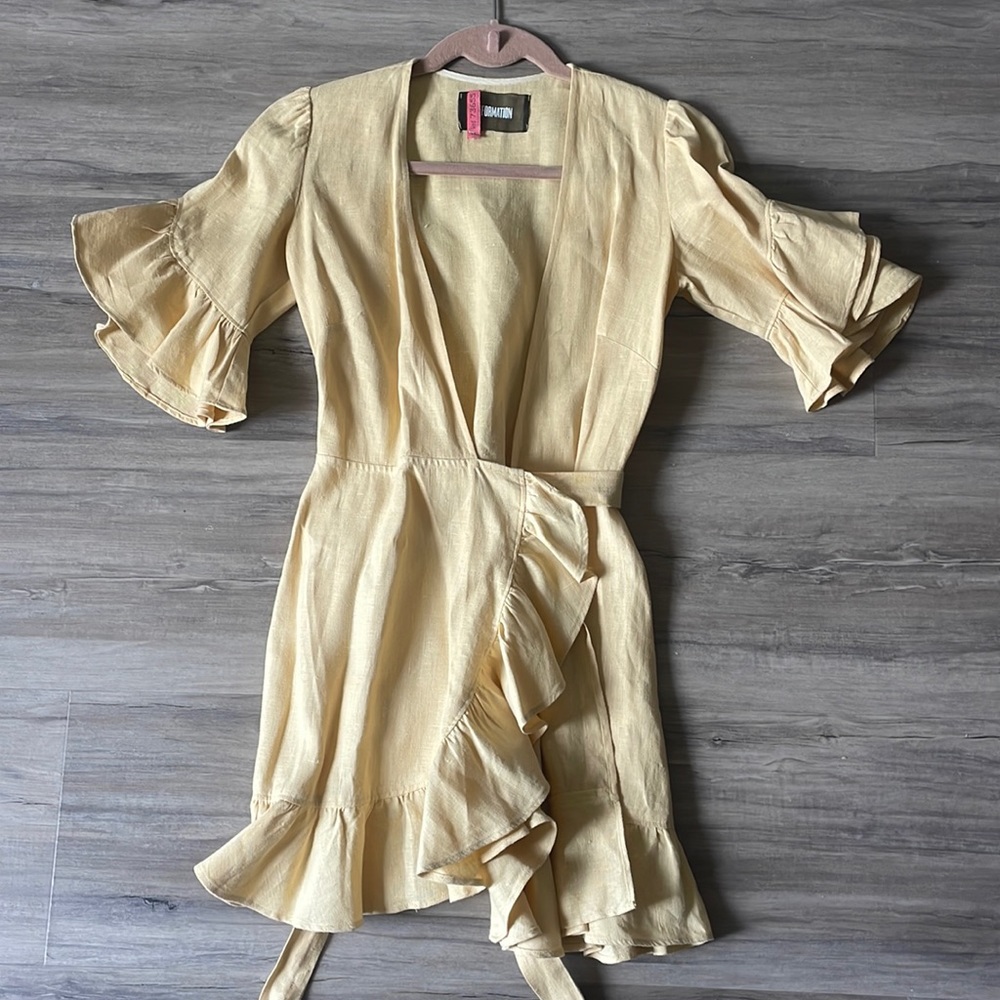 Reformation Kelsey Wrap Linen Sundress